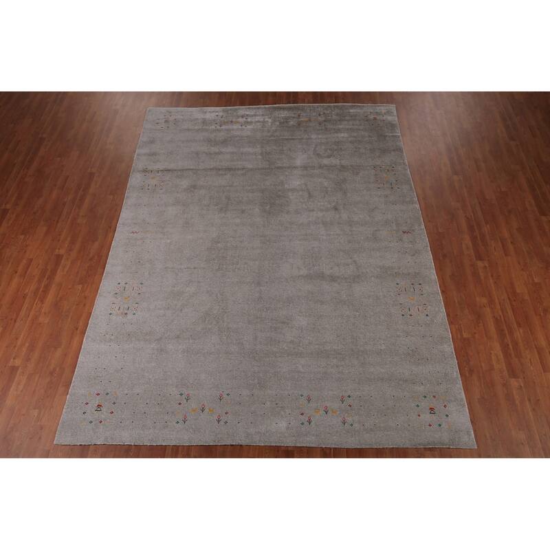 Tribal Gabbeh Indian Area Rug Silk Carpet - 9'0" X 11'7"