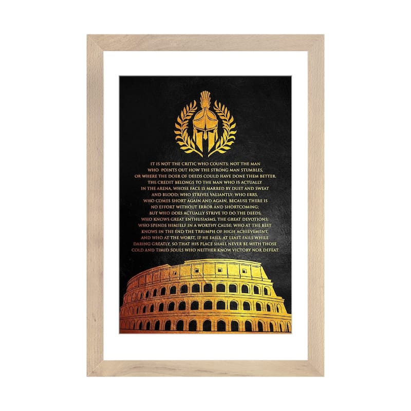 iCanvas "The Man In the Arena" by Adrian Baldovino - Natural - 24x16x1