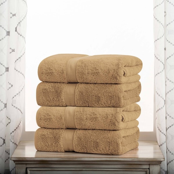 Superior Egyptian Cotton Pile Heavyweight Bath Towel Set of 4 - Toast
