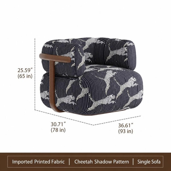 Zebra Striped Oversized Accent Chair with Fixed Back - Bed Bath