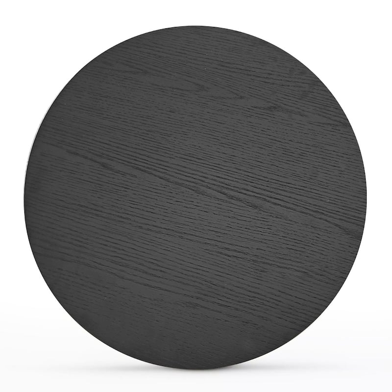 24 Inch Round Black Pedestal End Table