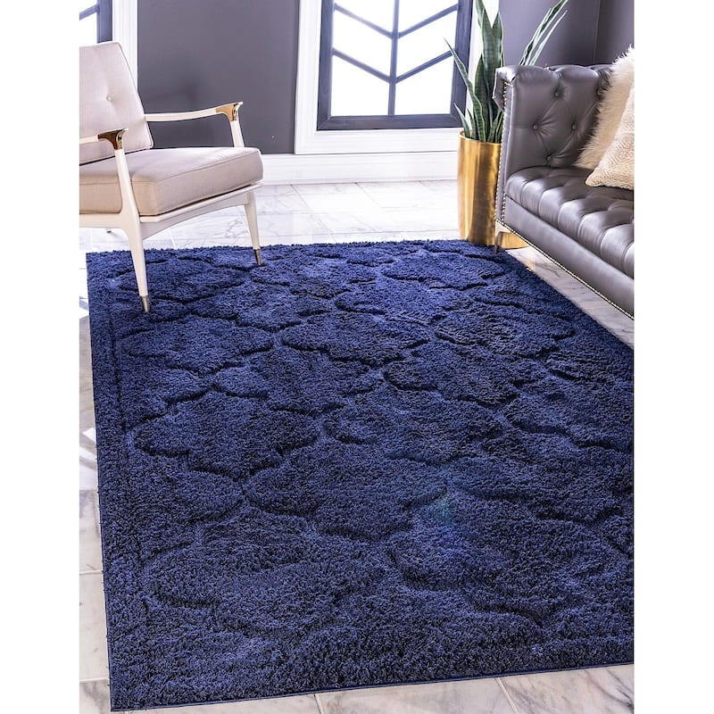 Shag Olido Collection Area Rug - 5'x8' - Navy Blue