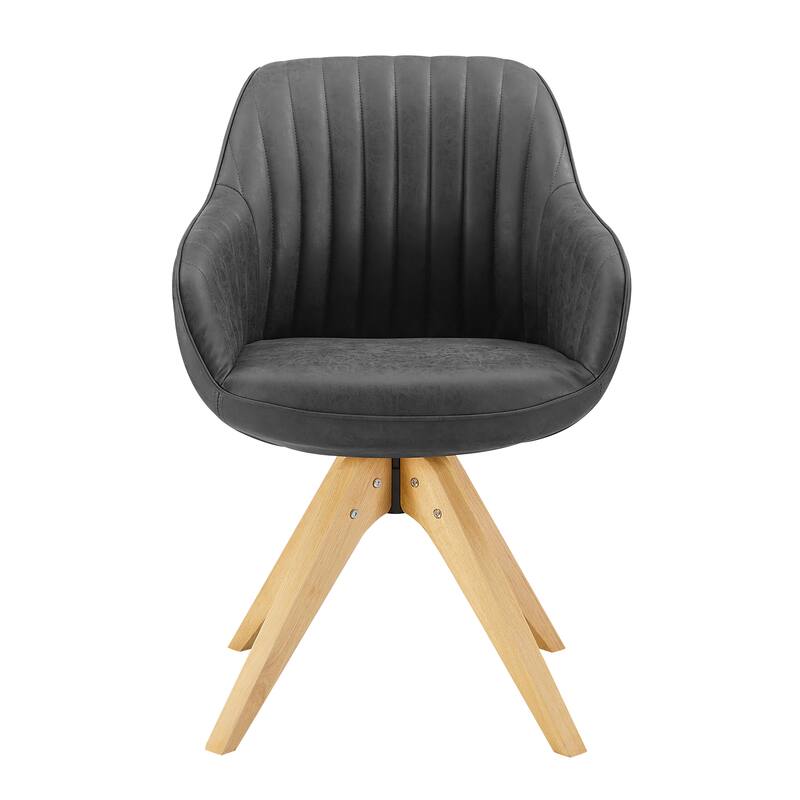Art Leon Modern Wood Swivel Chair with Oak Legs