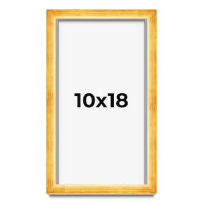 10x18 Shadow Box Frame Gold | 1.625 Inches Deep Real Wood Traditional