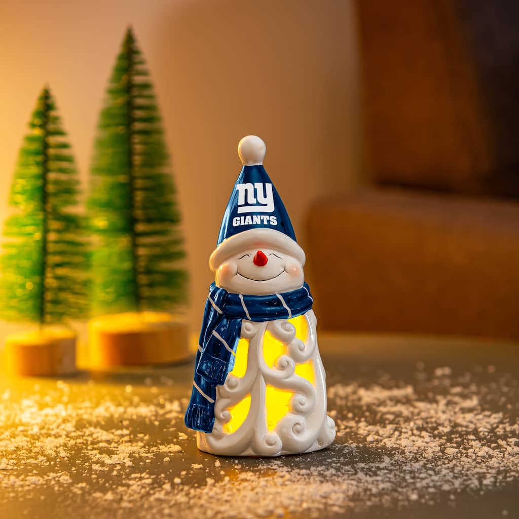 New York Giants Snowman LED Garden Statuary, 8"
