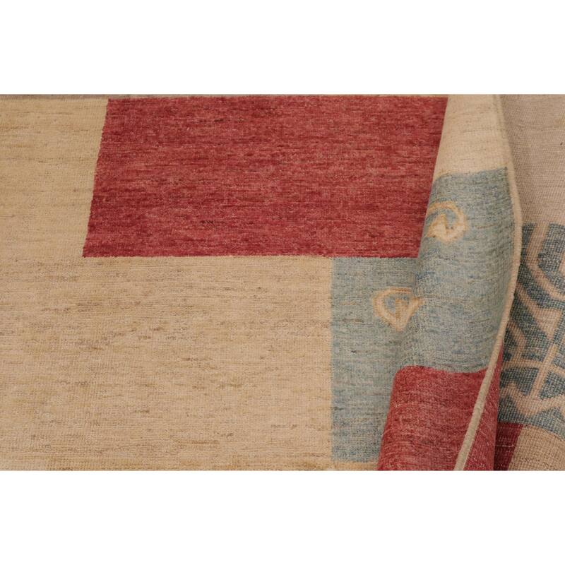 Rustic Bohemian Ri Gabbeh Hand Knotted Wool Area Rug