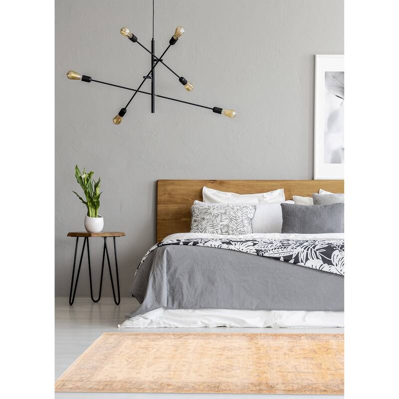 ECARPETGALLERY Hand-knotted Peshawar Oushak Ivory Wool Rug - 5'3 x 8'2