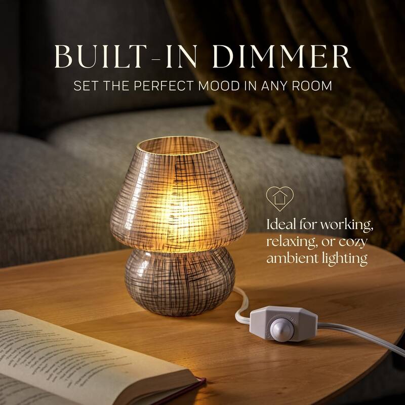 Mushroom White Glass Dimmable LED Table Lamp with E26 Socket Modern