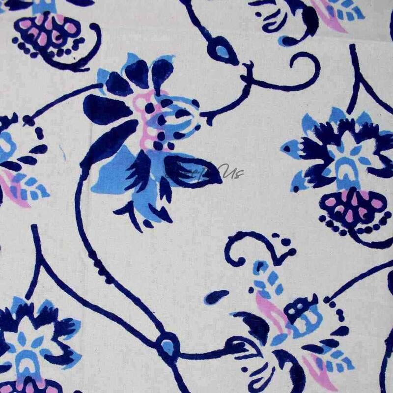Artistic Floral Block Print Cotton Tablecloth Collection