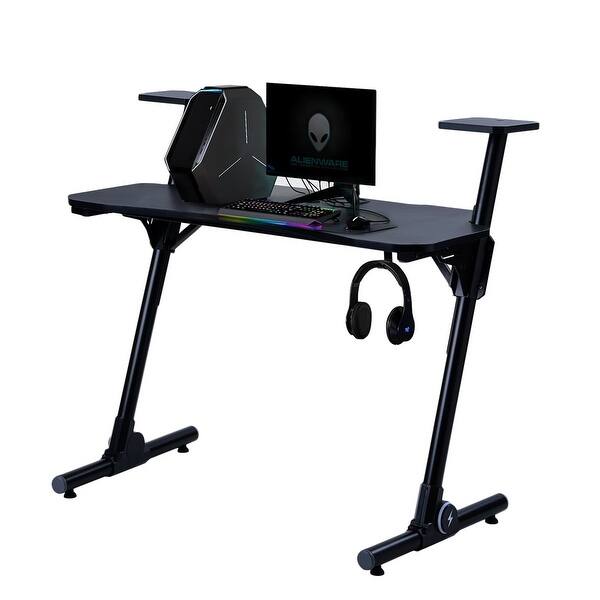 Merax Gaming Computer Desk Z Shaped Ergonomic Comfortable Table Overstock 31846893