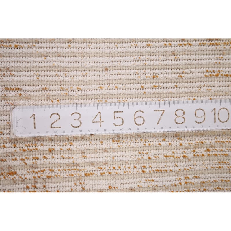 Gold Abstract Oriental Modern Accent Rug Handmade Wool Carpet - 2'7" x 6'3"