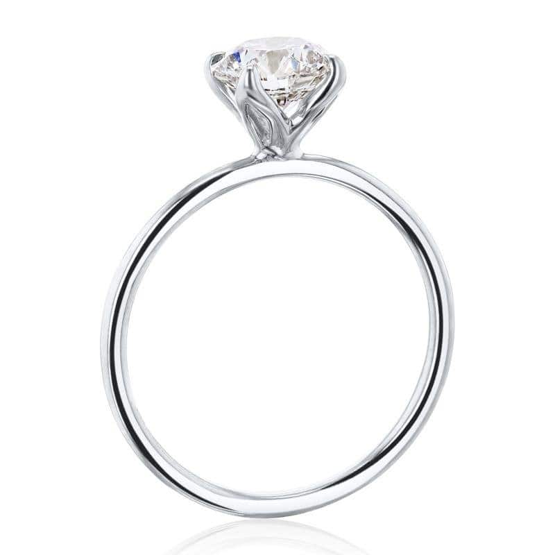 Kobelli 1 Carat Lab Grown Diamond Certified 14k Solid Gold Round Solitaire High Tulip Dinah Ring (HI/SI)