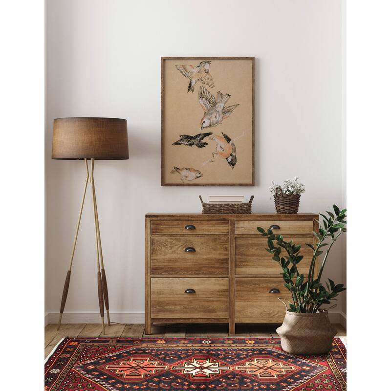 ECARPETGALLERY Hand-knotted Andelz Dark Navy, Red Wool Rug - 3'4 x 4'9