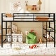 preview thumbnail 4 of 8, Costway Twin Size Low Loft Bed with Storage Shelves Ladder Full-length