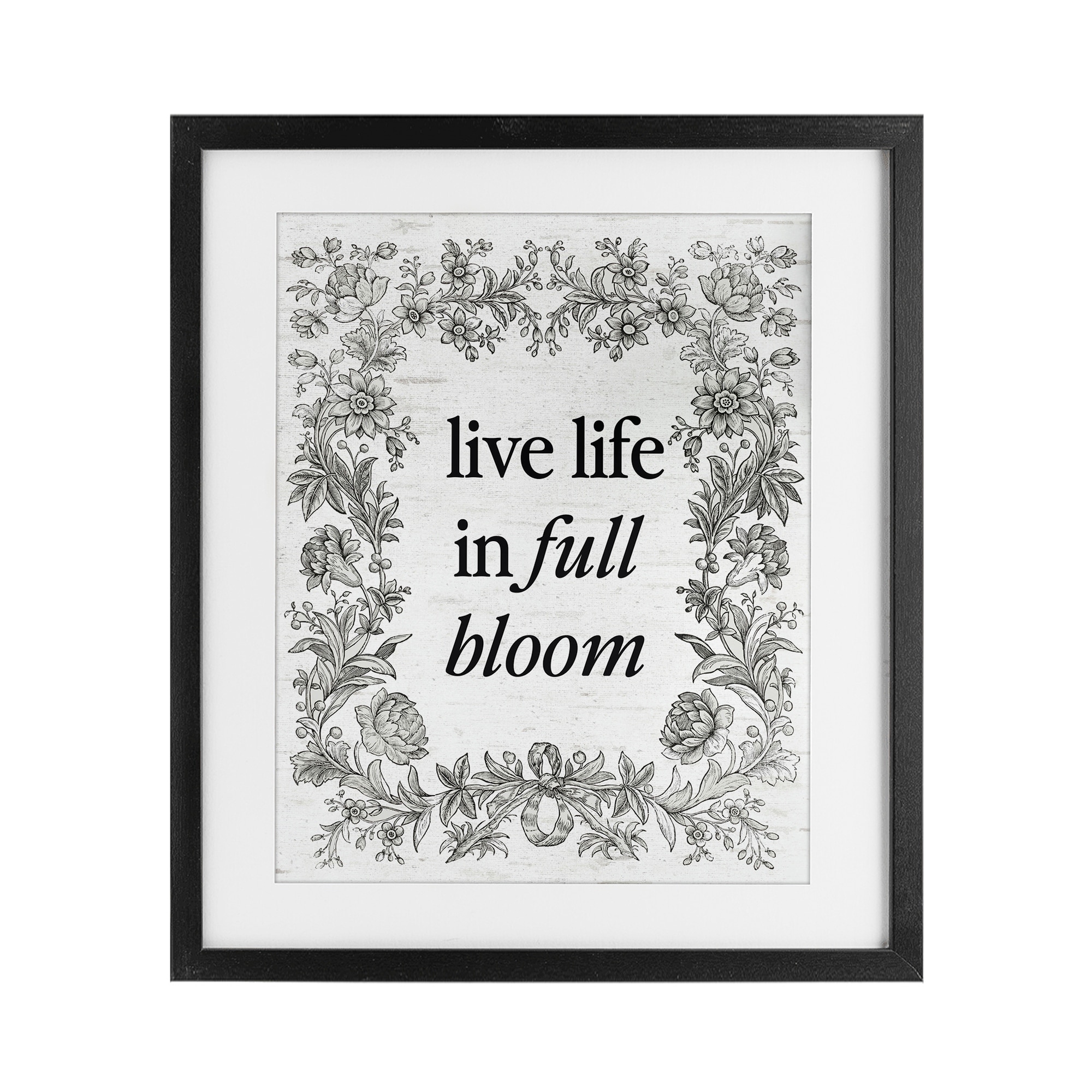 Stupell Vintage Life In Full Bloom Under Glass Framed Design By Lettered and Lined