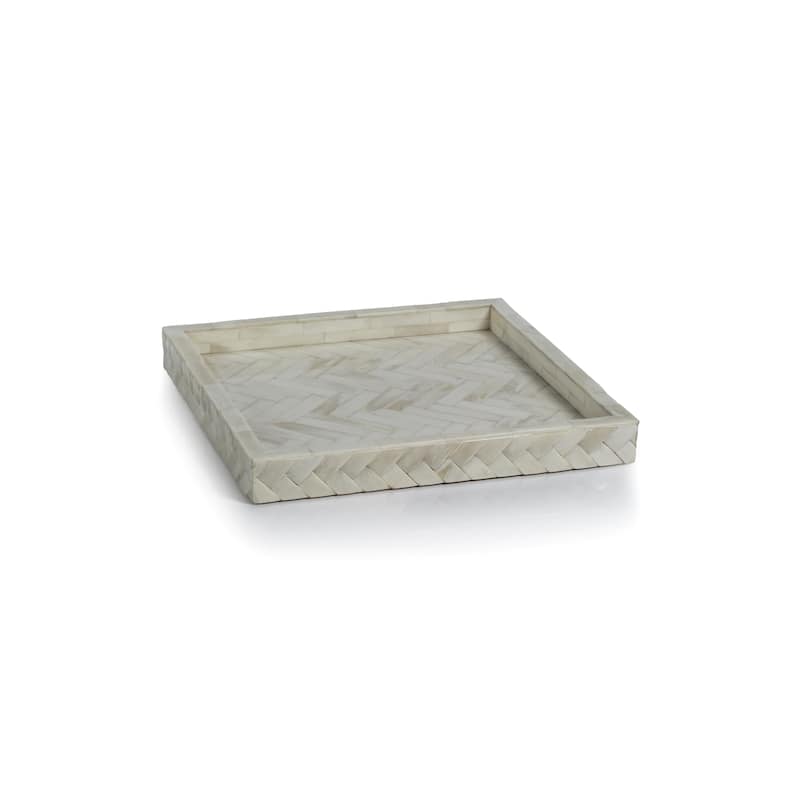 Bengkulu Bone Braided Tray - 12" x 12" x 1.25"