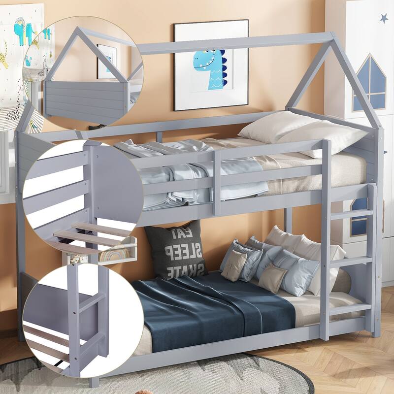 Twin Over Twin House Floor Bunk Bed