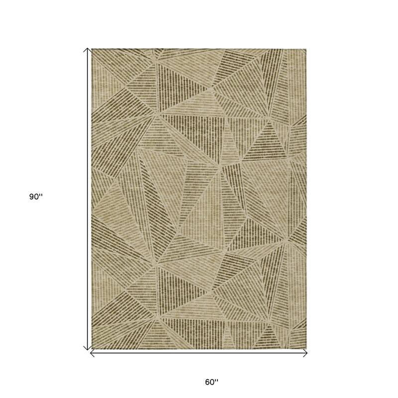 HomeRoots Geometric Transitional Rectangle Outdoor Rug