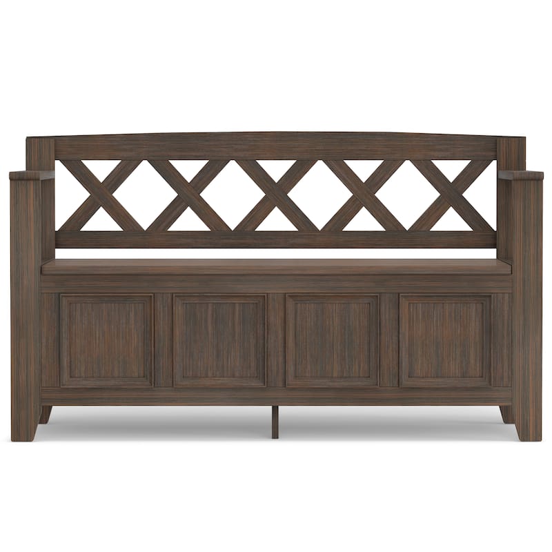WYNDENHALL Halifax 48 inch Wide Solid Wood Transitional Entryway Bench - 48 Inches wide