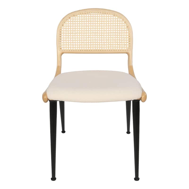 Breuer Chair Company Giola Dining Side Chair w/ Padded Seat Ash Wood Cane Back & Steel Legs (Variations; Made in Italy)