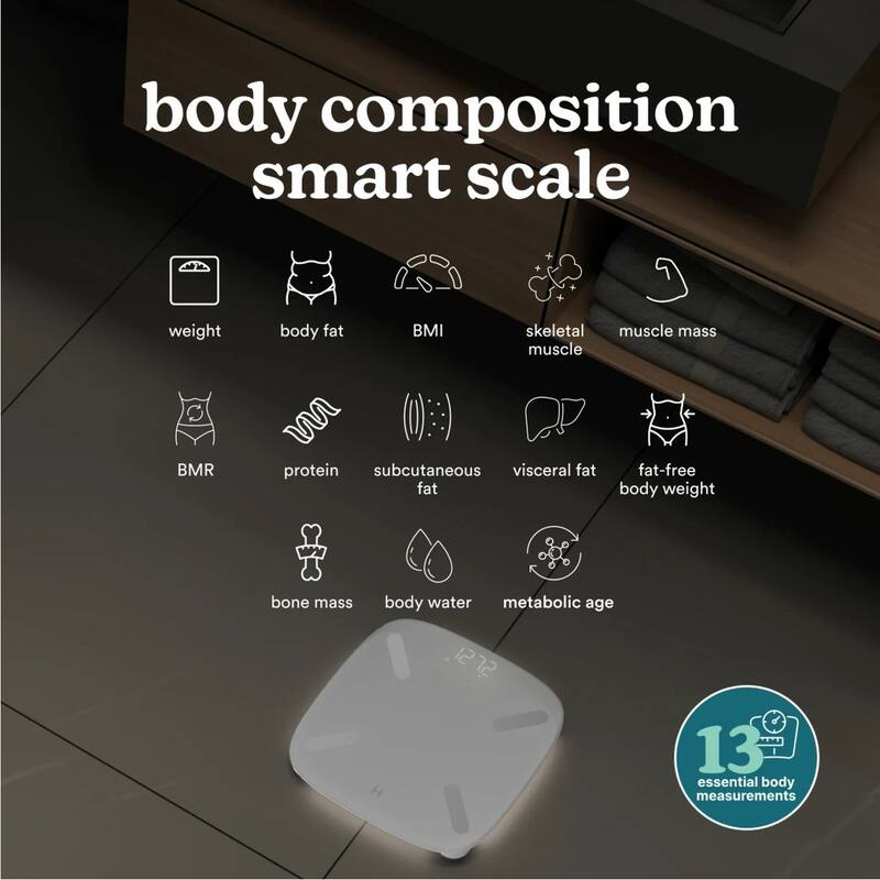 Homedics Smart Glo™ Bluetooth Body Composition Scale with Ambient Glow - White