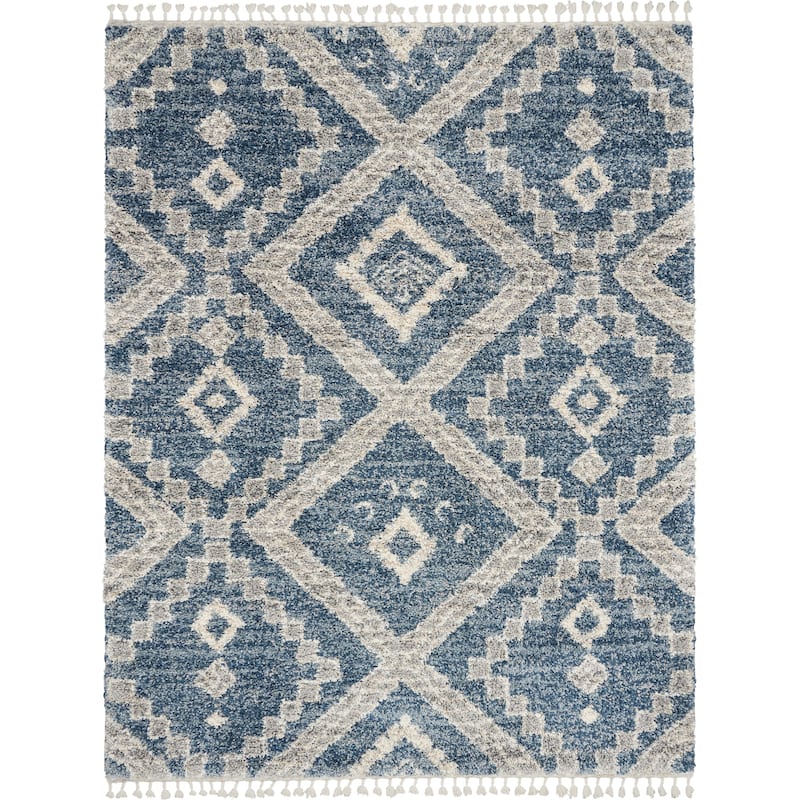 Nourison Scandinavian Shag Contemporary Tribal Area Rug