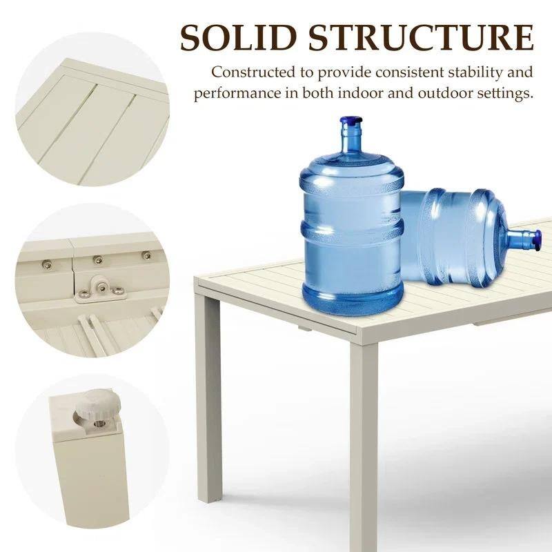 Domioutdoorliving 97.2"L Extendable Aluminum Outdoor Dining Table