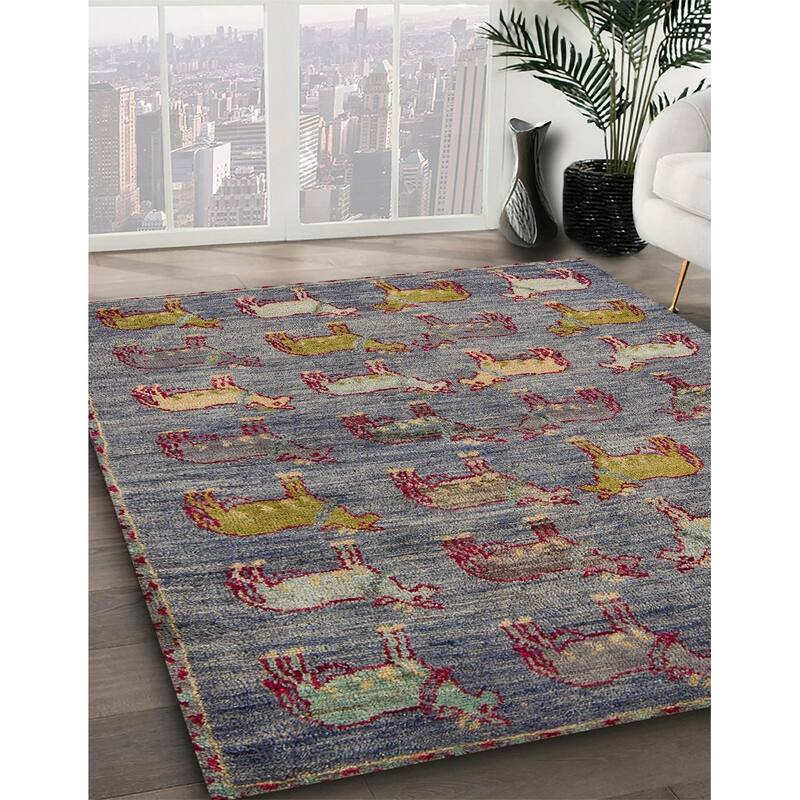 Ahgly Company Machine Washable Abstract Rosy Pink Area Rugs Bed Bath