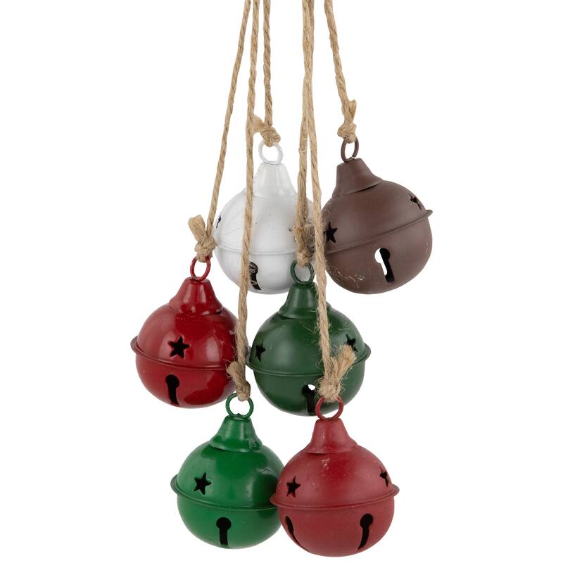 Cascading Christmas Jingle Bell Ornaments - 13.5" - Multicolor - Set of 2
