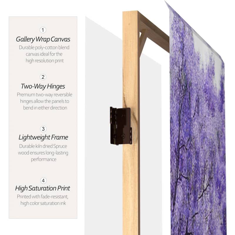 Handmade 6' Double Sided Lavender Road Canvas Room Divider