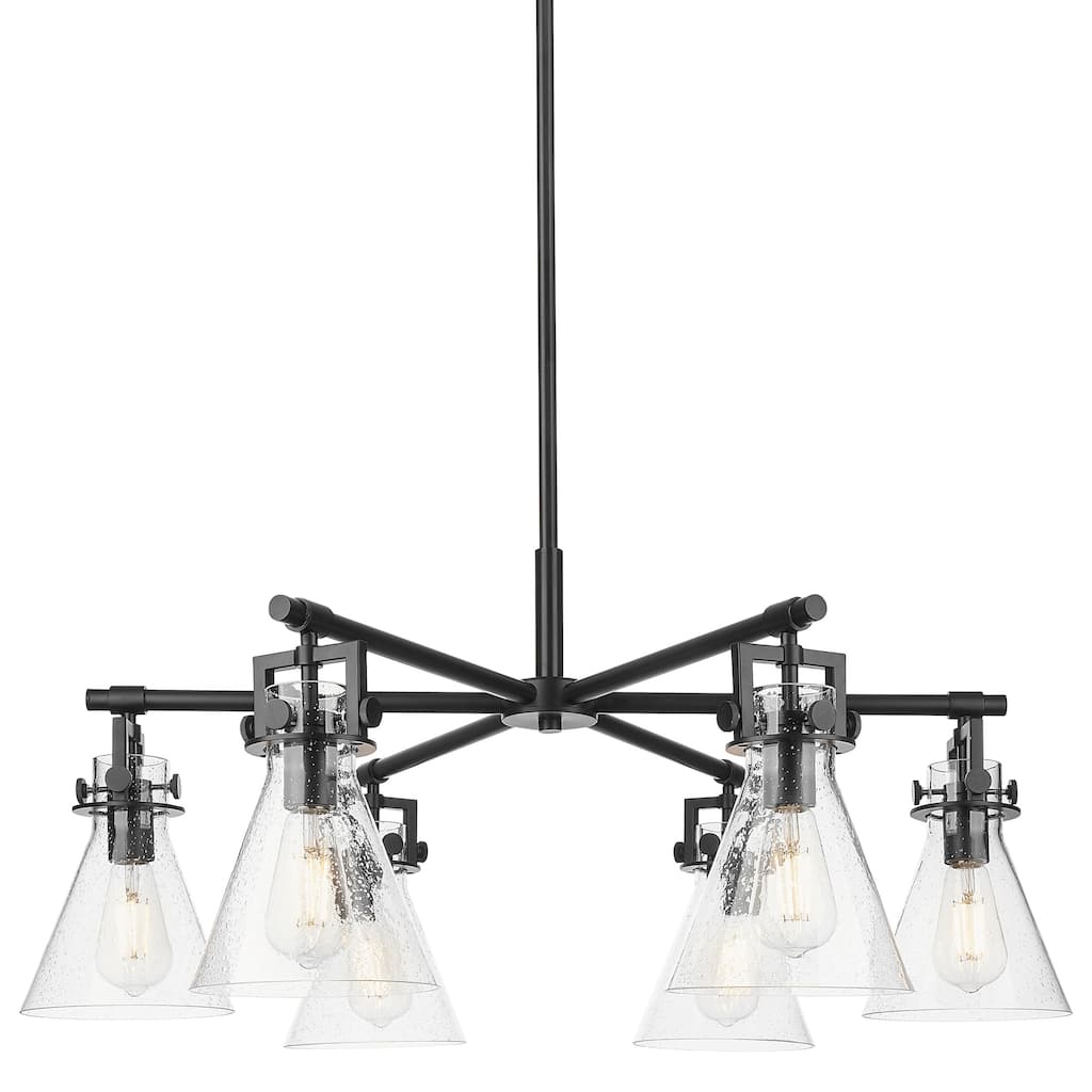Innovations Lighting 411-6CR-G411-7SDY Newton Cone 6 Light 26" Wide