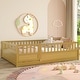 preview thumbnail 17 of 34, GDF Studio - Camden Modern Nursery Pine Montessori Floor Bed with Door & High Safety Barrier Natural Wood