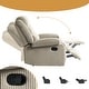 preview thumbnail 48 of 101, Overstuffed Cotton Corduroy Manual Pushback Recliner with Wide Armrest