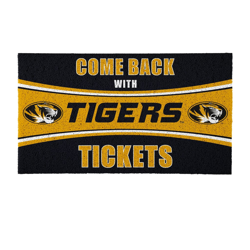 University of Missouri 28 in. x 16 in. PVC "Come Back With Tickets" Trapper Door Mat