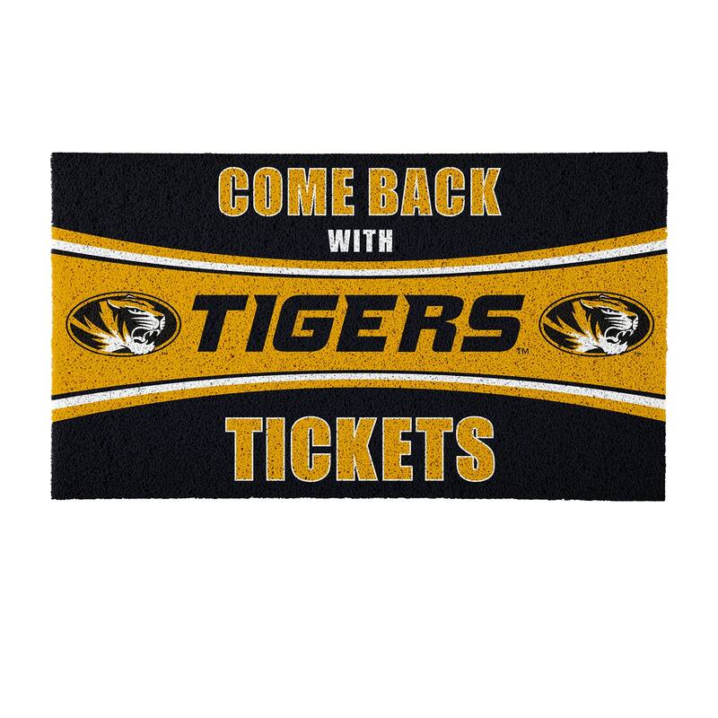 University of Missouri 28 in. x 16 in. PVC "Come Back With Tickets" Trapper Door Mat