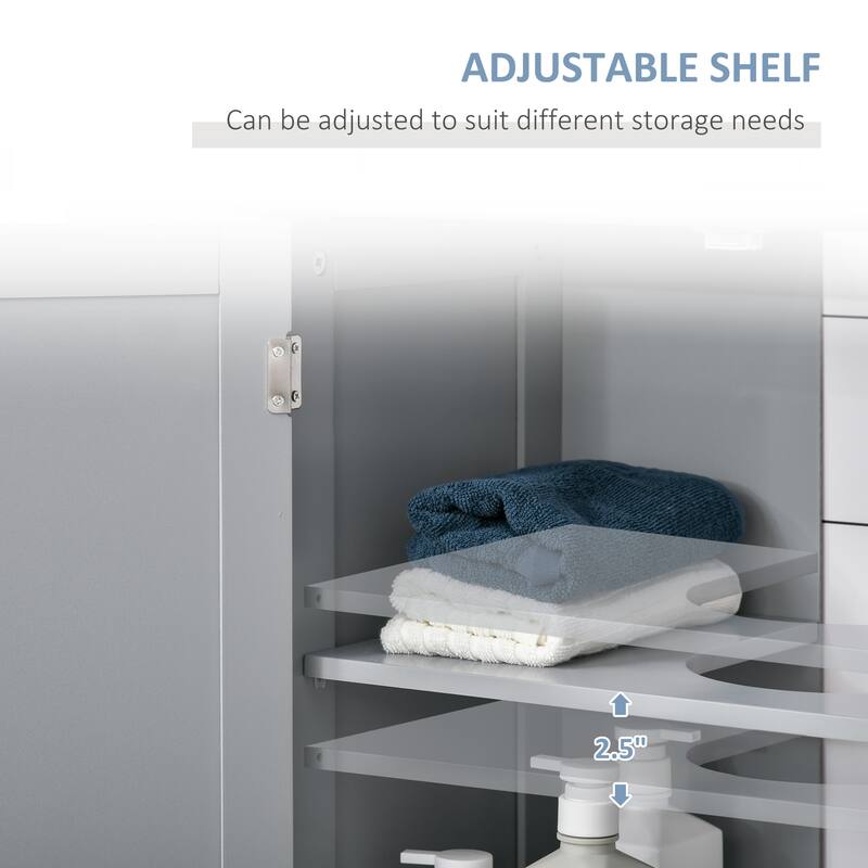MDF Bathroom Storage Cabinet with Adjustable Shelf and U-Shaped Cut Fits Most Bathroom Styles - 23.5" W x 11.75" D x 23.5" H