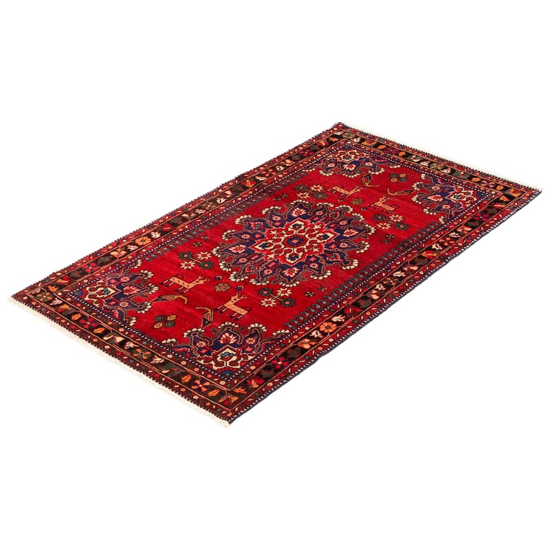 ECARPETGALLERY Hand-knotted Andelz Red Wool Rug - 3'7 x 6'9
