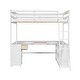 preview thumbnail 14 of 13, Full Loft Bed with U-shaped Desk, Storage Shelves, and Drawers, White