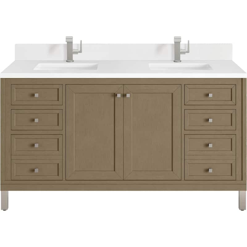 James Martin Vanities 503-V60D-1WZ Chicago 60" Free Standing Double - Walnut Whisper