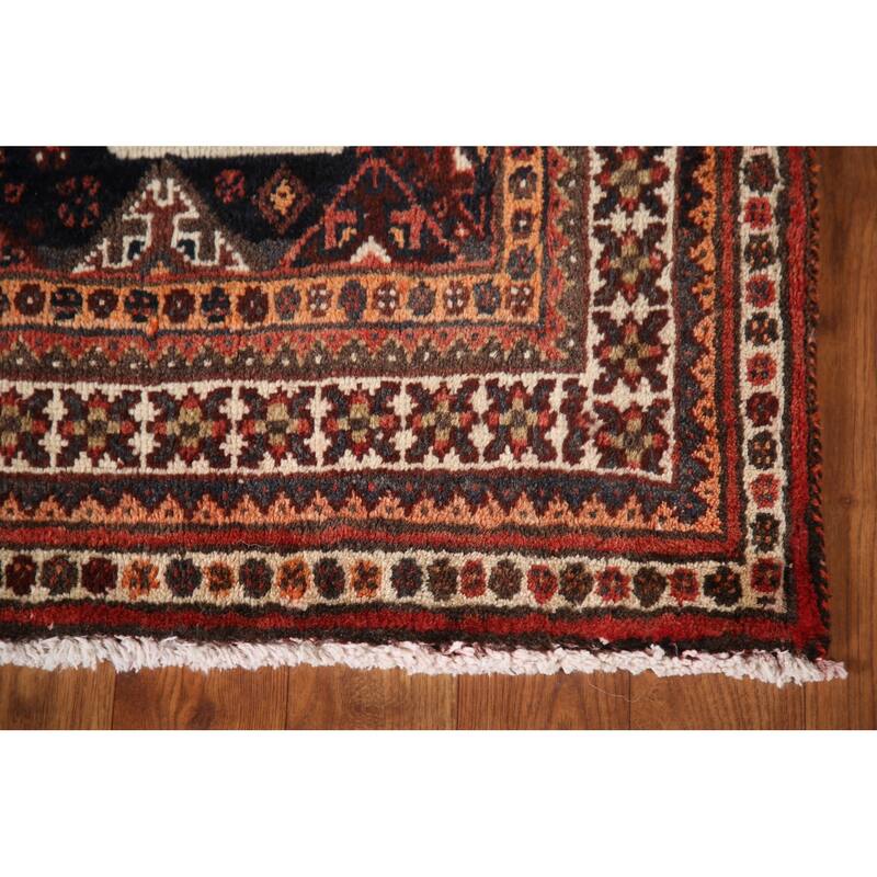 Qashqai Persian Vintage Area Rug Bedroom Hand-knotted Wool Carpet - 4'4"x 7'0"