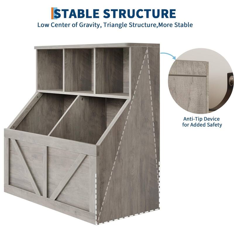 Kids Bookshelf and Toy Storage, Toy Storage Organizer with Storage Cabinet and Toy Shelf, Toddler Book Shelf