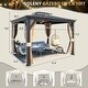 preview thumbnail 99 of 142, Outdoor Hardtop Gazebo Pergola w Galvanized Steel Roof and Aluminum Frame, Prime Curtains and nettings include