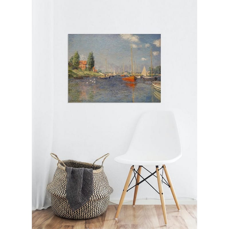 Monet Red Boats Classic Museum Master Art Poster - 24 x 36 Inch