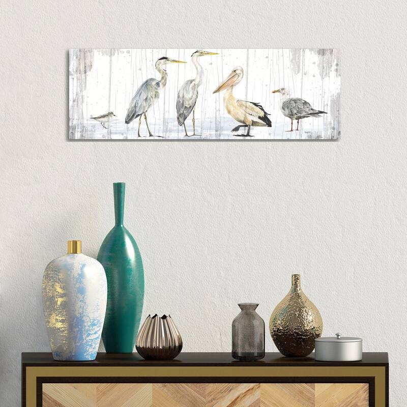 iCanvas "Birds of the Coast Rustic Panel" by Tara Reed Canvas Print - 12x36x1.5
