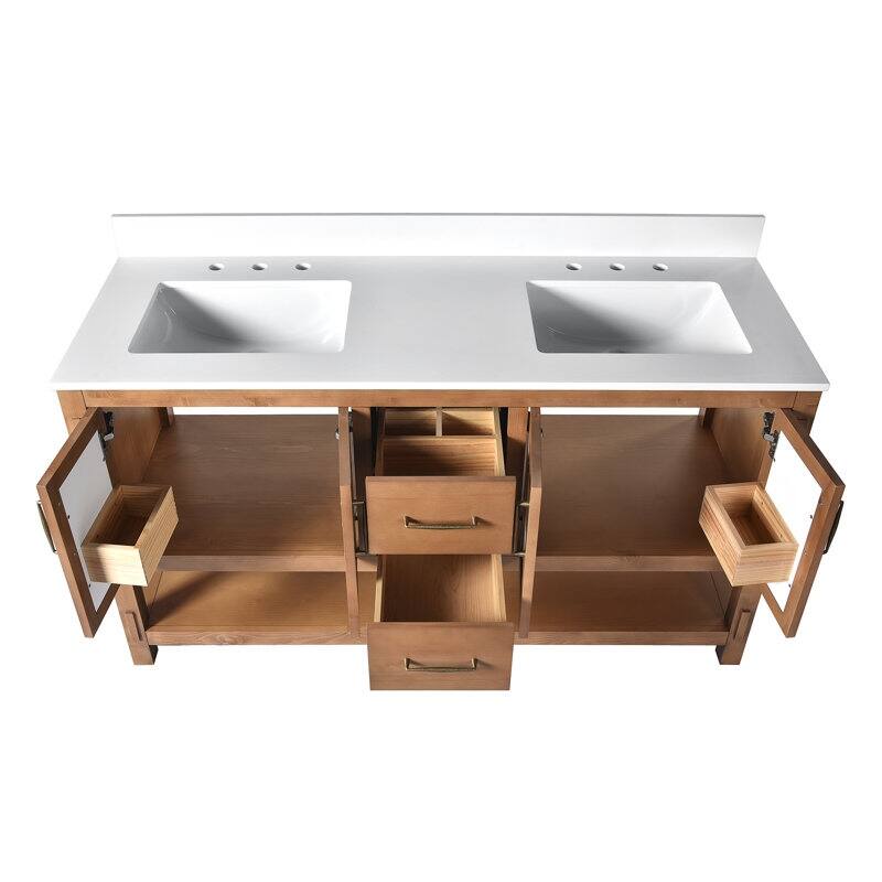 Acroma - 60'' Double Bathroom Vanity With Stone Top