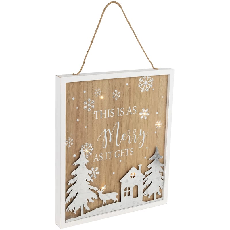 Lighted "This Is As Merry As It Gets" Christmas Wall Sign - 13.75"