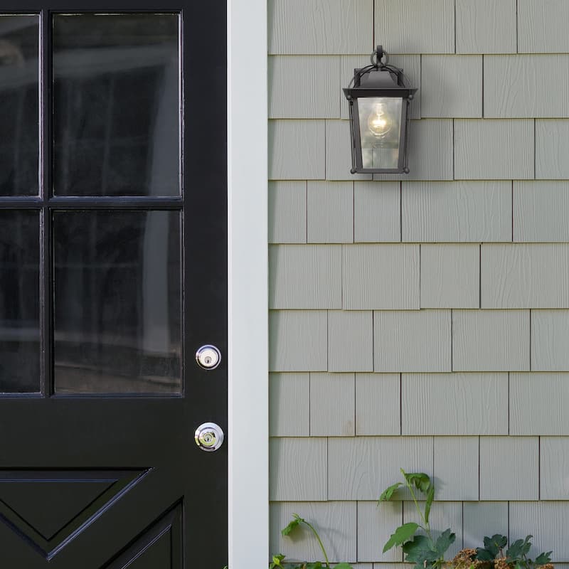 Brigham Large Wall Sconce - Outdoor - Natural Black with Clear Glass