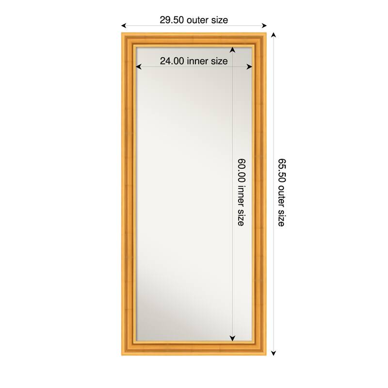 Sierra Non-Beveled Wood Framed Full-Length Floor Leaner Mirror - 30 x 66 in - Sierra Gold