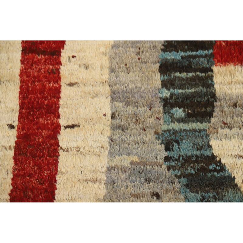 Abstract Moroccan Oriental Area Rug Handmade Wool Carpet - 7'3" x 9'8"