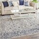 preview thumbnail 10 of 33, Malta Classic Bordered Geometric Medallion Area Rug 7' 10" x 10' 10" - Ivory/Blue - Rectangle